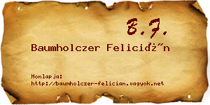 Baumholczer Felicián névjegykártya